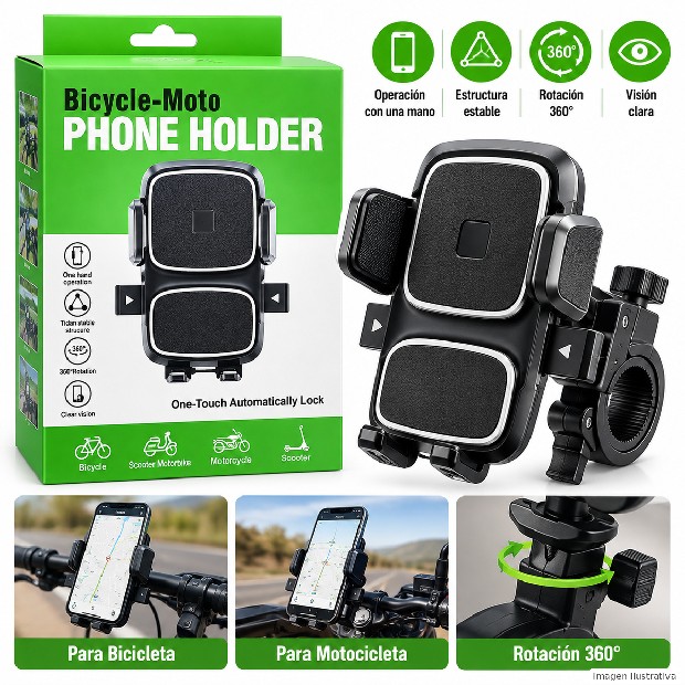 &ua HOLDER SOPORTE PORTA CELULAR BICI MOTO HX-ZJ6121
